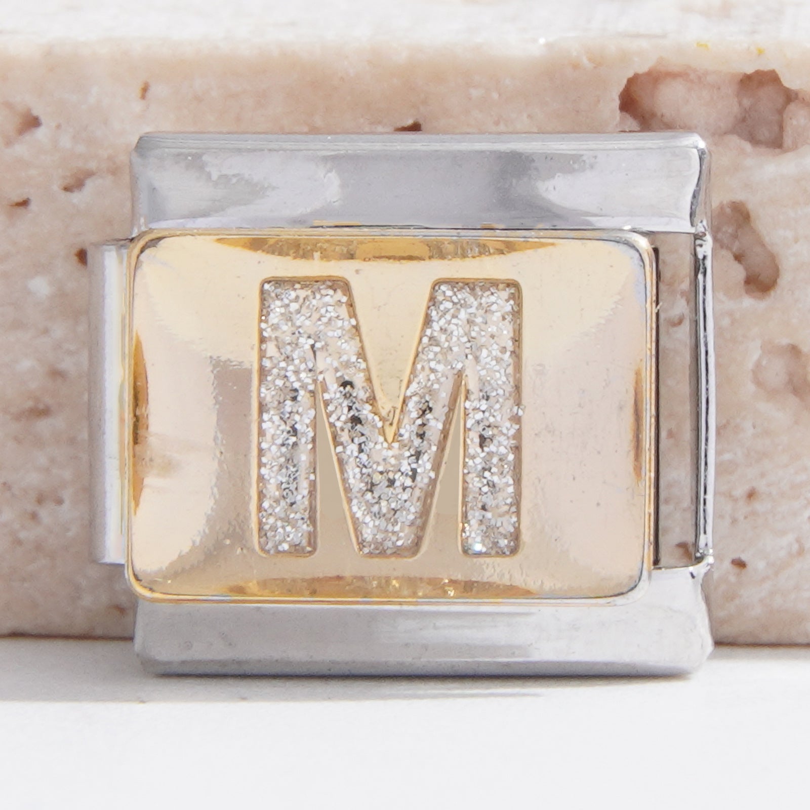 Wholesale Italian Charm Bracelet 9mm DIY rhinestone letter  Creative Stainless Steel Composable Bracelet