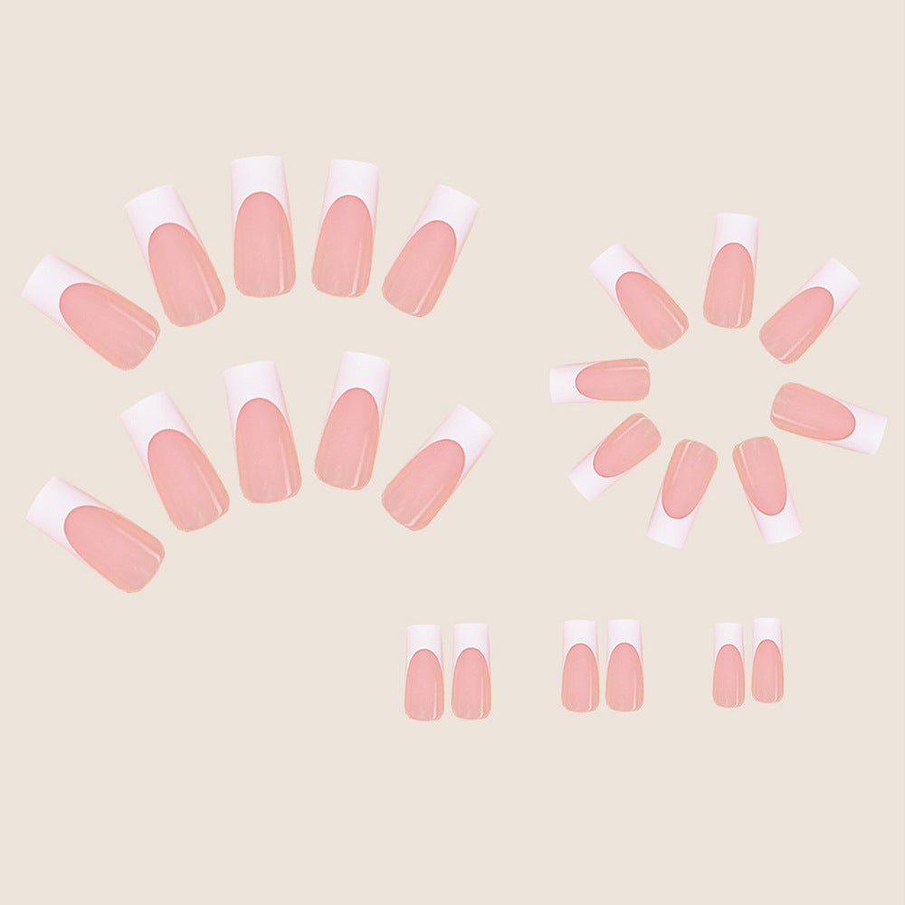 Wholesale 24 Pieces/box White Manicure Press-on Nails Kits Nail Stickers ACC-NS-NaiEr013