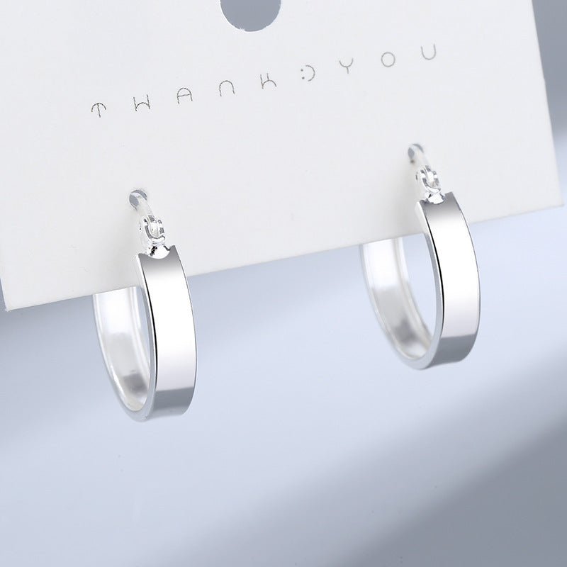 Wholesale S925 sterling silver plain hoop earrings