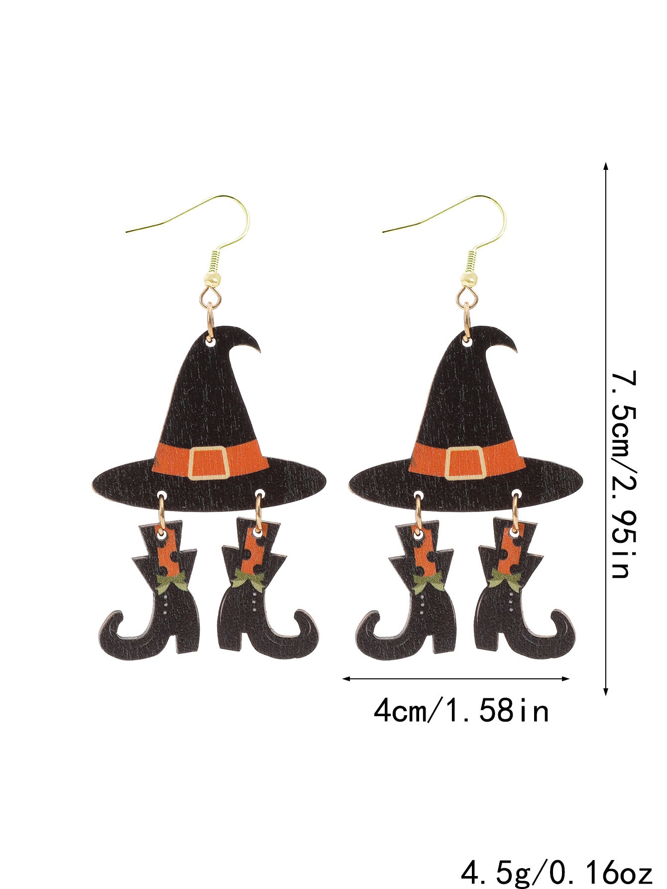 Wholesale Halloween wood chip earrings