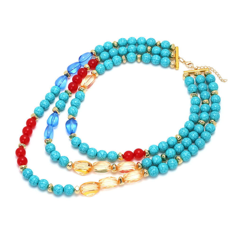 Wholesale  Light Luxury Style Handmade Turquoise Beads  Necklace