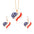 Wholesale  American Independence Day Necklace Alloy Diamond Set American Map Flag Striped Earrings Necklace Set