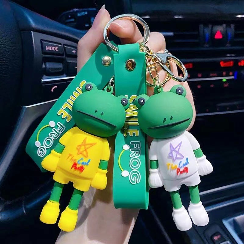 Wholesale Creative Cartoon Long Legs Frog Silicone Keychain