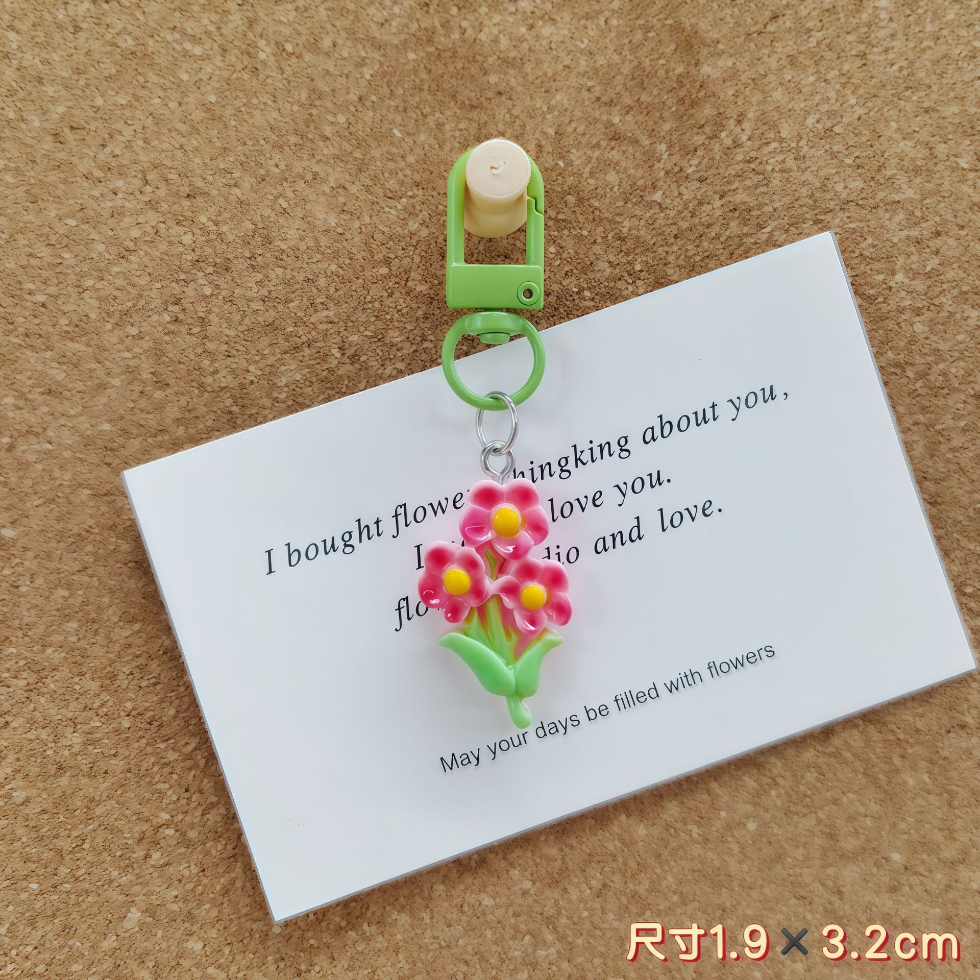 Wholesale Cartoon  Tulip Flower Keychain Bag Pendant Plastic Resin Gift for Couple