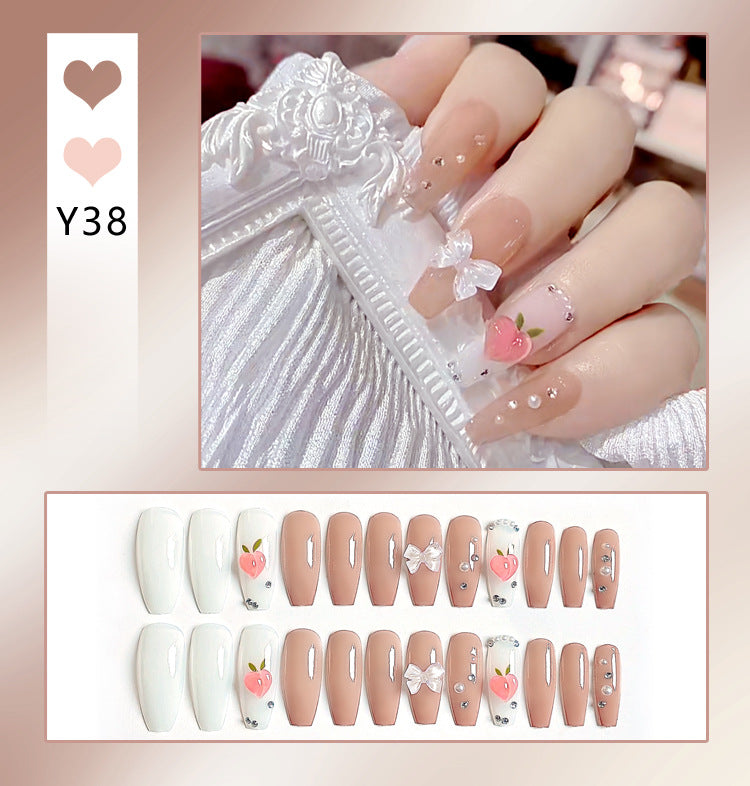 Wholesale 24 Pieces/box Diamond Butterfly Glitter Nail Art Press-on Nails Kits Nail Stickers ACC-NS-DiNa002