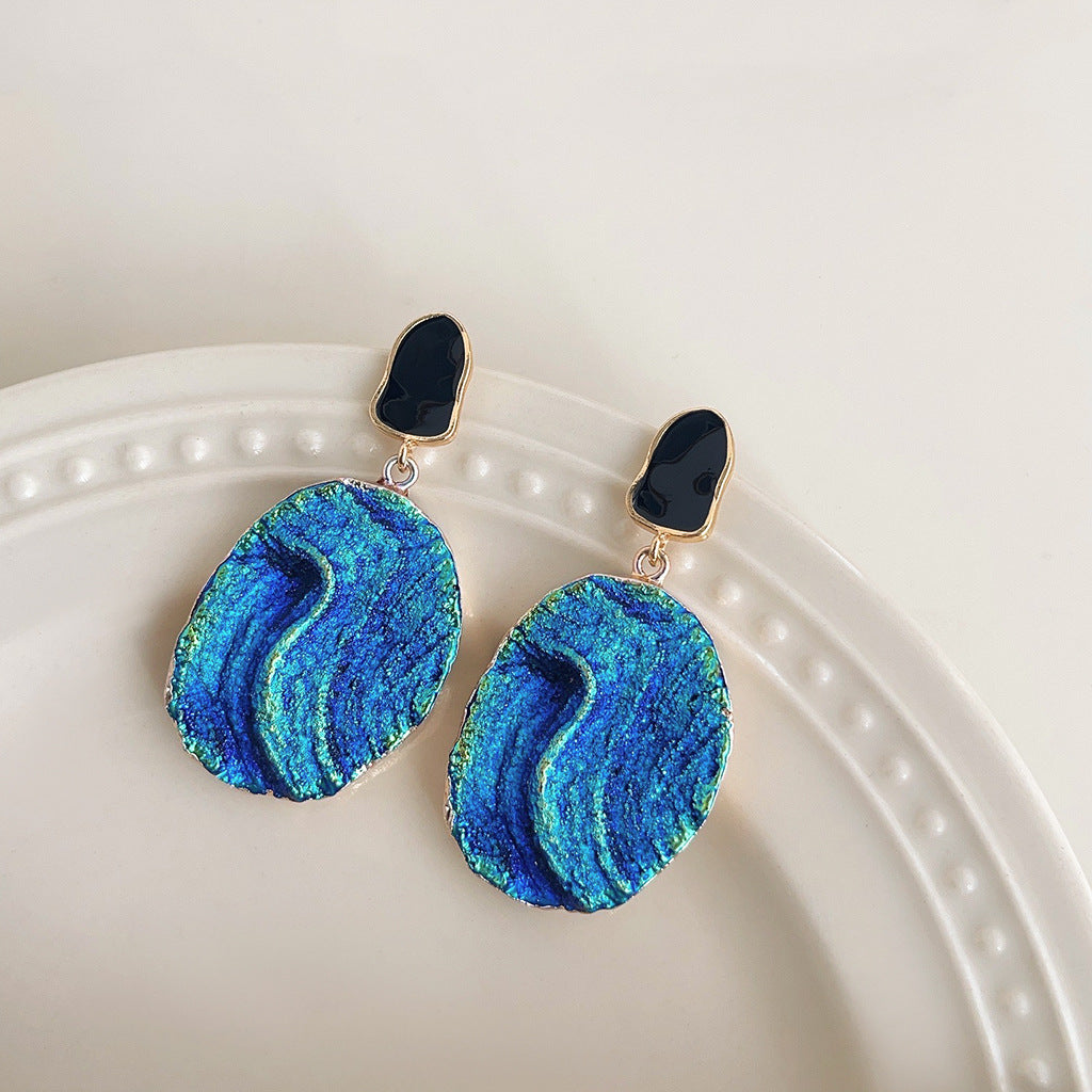 Wholesale  Blue Sizzling Earrings Silver Needle Acrylic Earrings