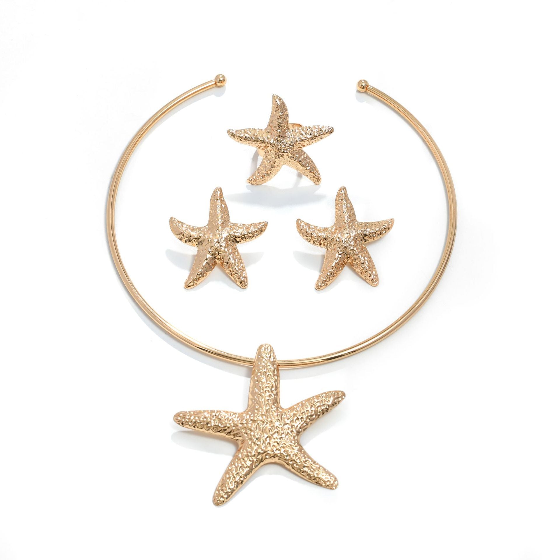 Wholesale Starfish Alloy Ring Beach Style Earrings Necklace Bracelet