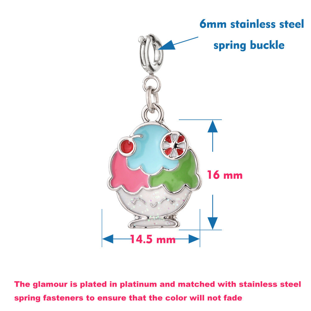 Wholesale DIY Jewelry Accessories Alloy Oil Dripping Holiday Style Pizza Donut Charms