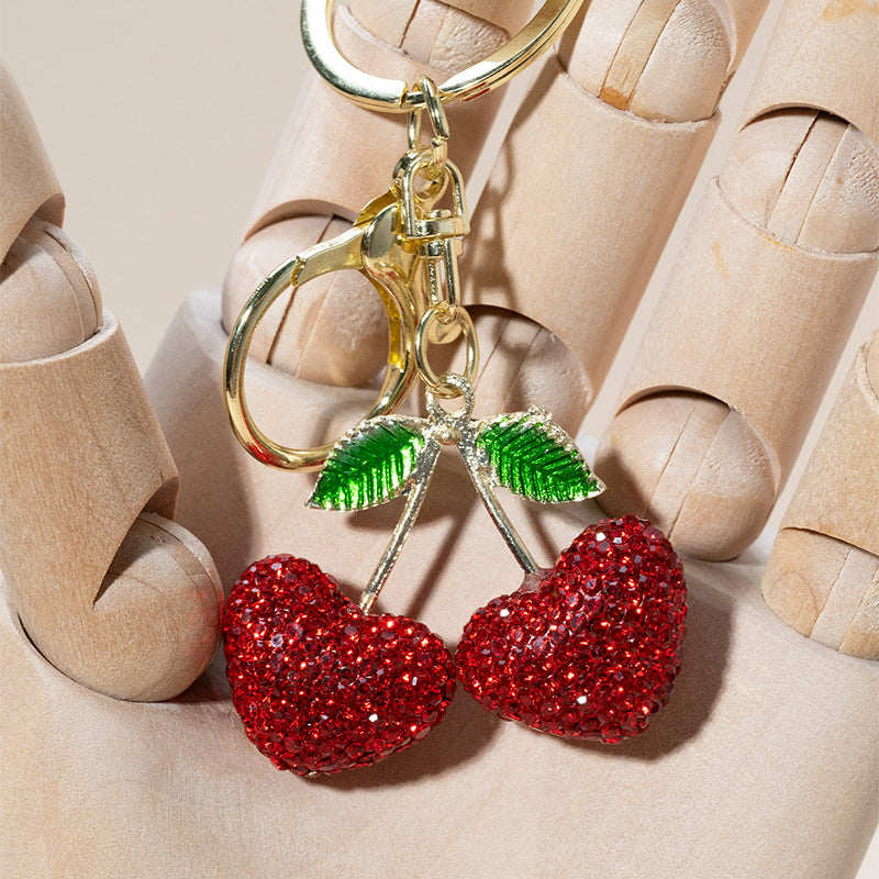 Wholesale Stylish Zinc Alloy Cherry Keychain Cute Women S Car Key Ring For Bag Decorative Resale Accessory