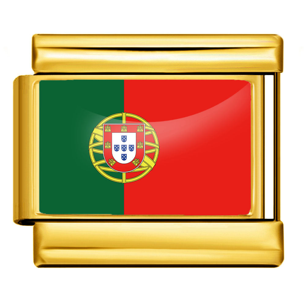 Wholesale Golden World Flag Photo Epoxy Italian Module Bracelet DIY Stainless Steel Elastic Strap Chain Bracelet