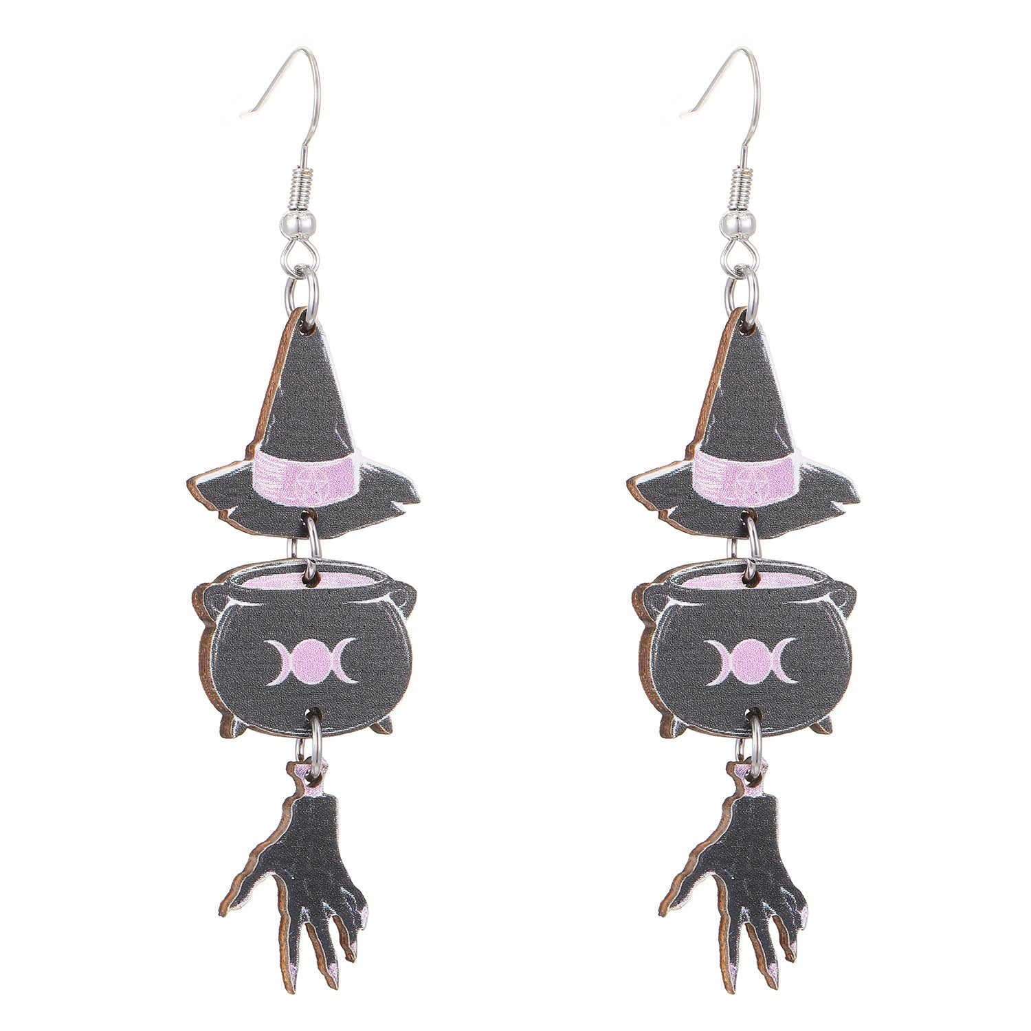 Wholesale  Halloween Wooden Color Printed Earrings