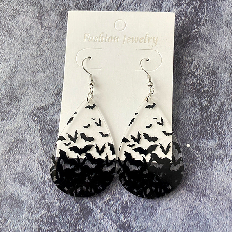 Wholesale Bat Halloween Clear Acrylic Earrings ACC-ES-XinChuan011