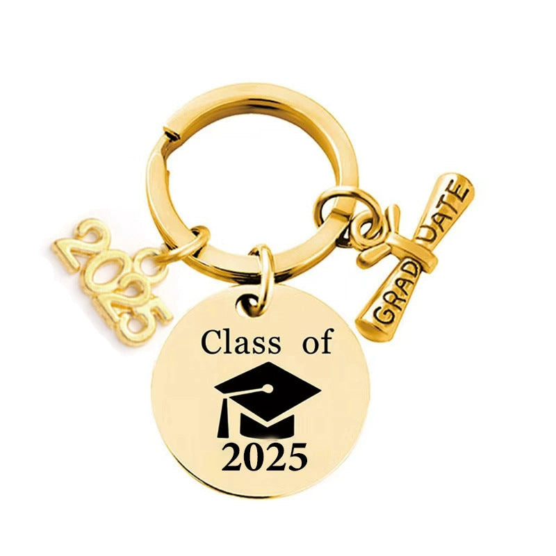 Wholesale graduation season stainless steel keychain
