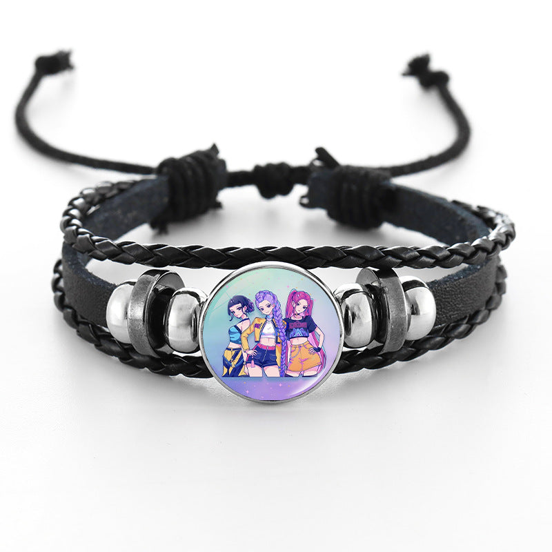 Wholesale Demon Hunter Bracelet Time Gem Bracelet Men and Women All-match Braided Black Bracelet kpop