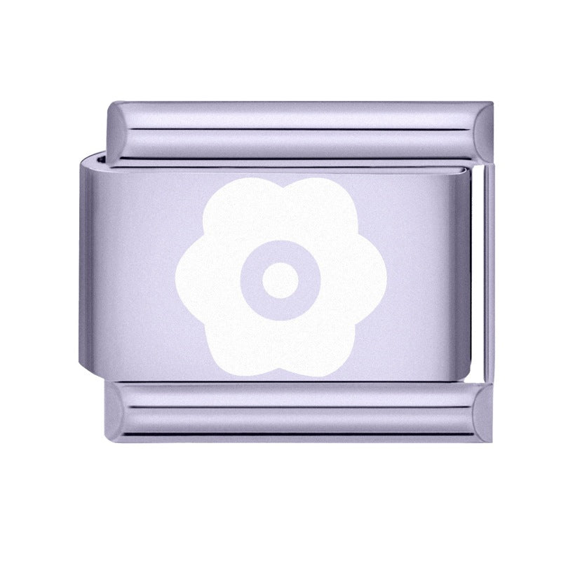 Wholesale Italian Charm Bracelet 9mm DIY Splicing Light Purple Series Stainless Steel Composable Bracelet