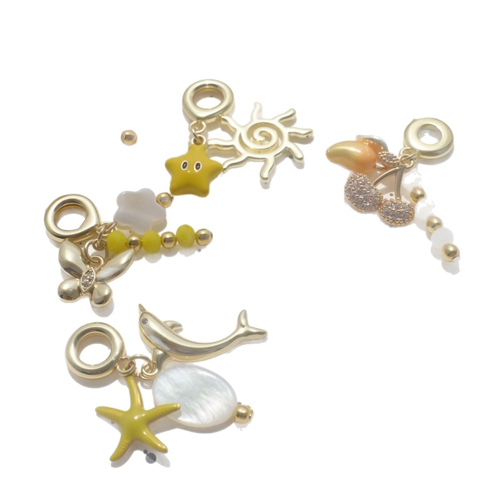 Wholesale 5pcs/ pack Cherry  Butterfly  and Dolphin Copper Necklace and Pendant