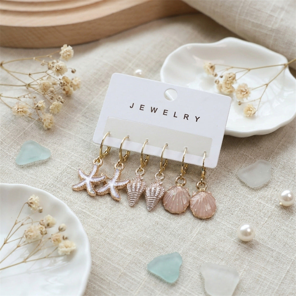 Wholesale Acrylic Enamel and Glitter Ocean Earrings