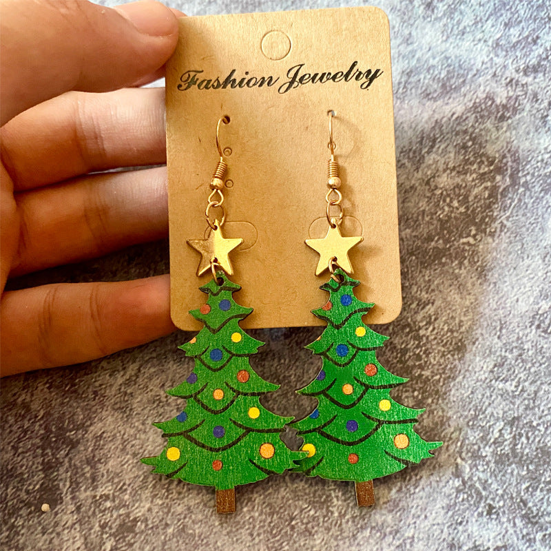 Wholesale Christmas Classic Stitching Retro Earrings Acrylic Earrings ACC-ES-XinChuan032