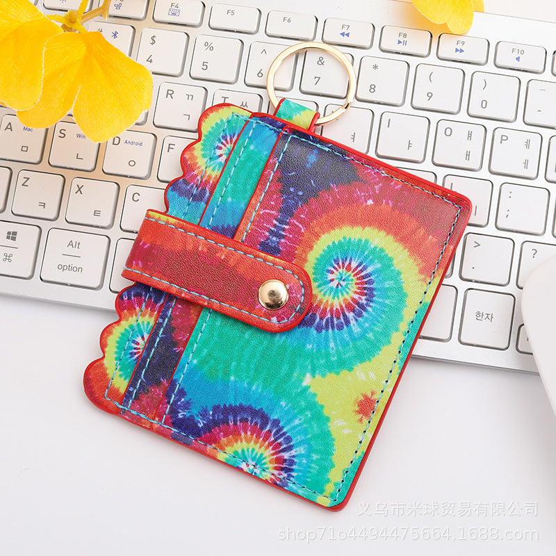 Wholesale Western Style Aztec Tie Dye Camouflage Plaid Leopard Print PU Pickup Bag Keychain ACC-KC-MiQiu001