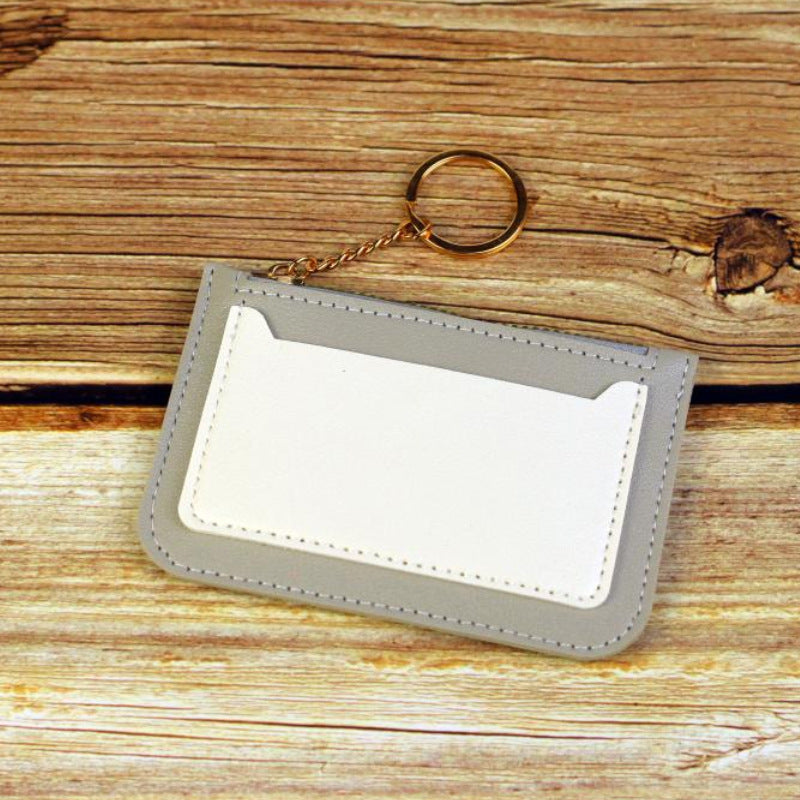 Wholesale Color Block PU Card Holder Coin Purse Trendy Everyday Fashion Accessory Gift