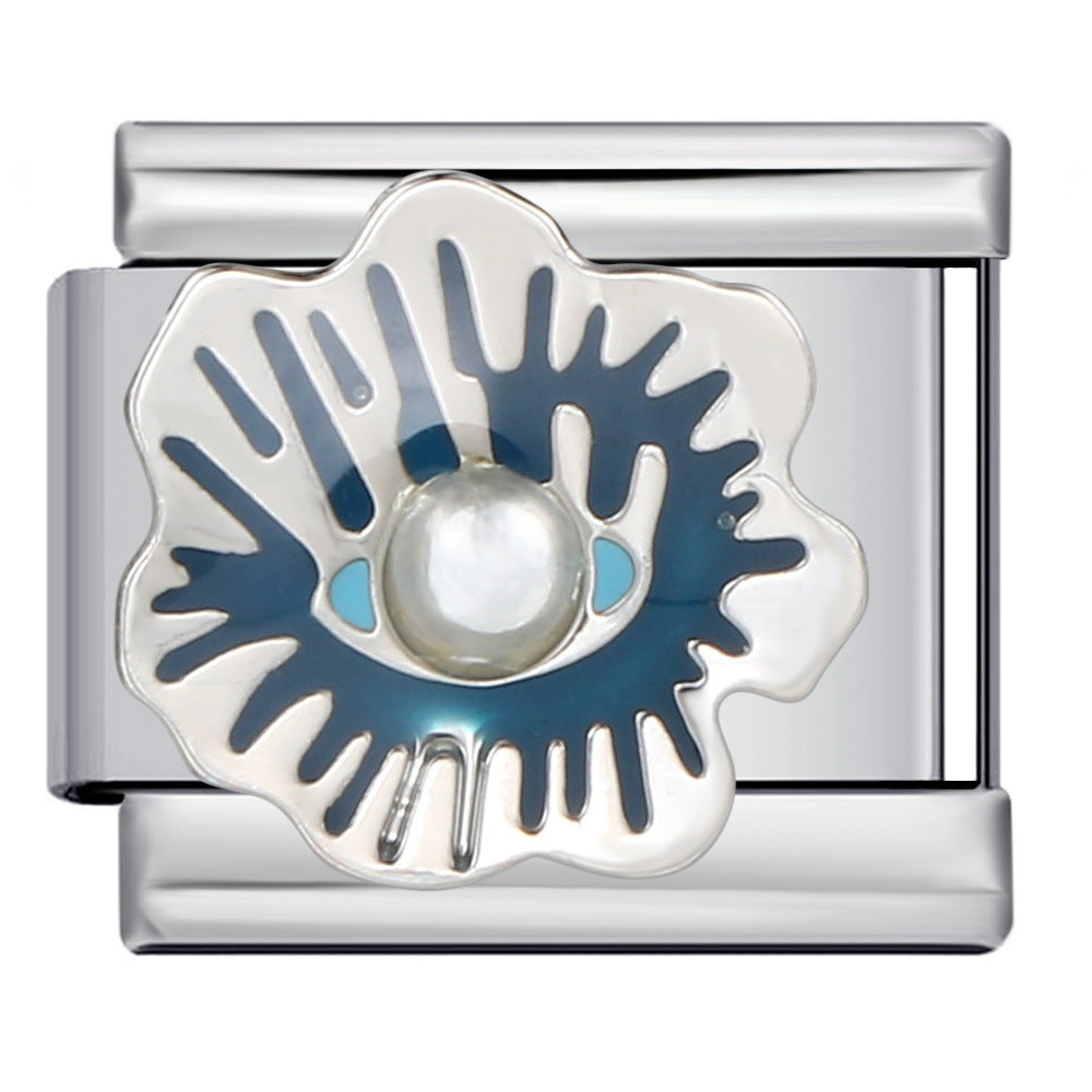 Wholesale Italian modular devil' s eye titanium steel welding dripping DIY   bracelet