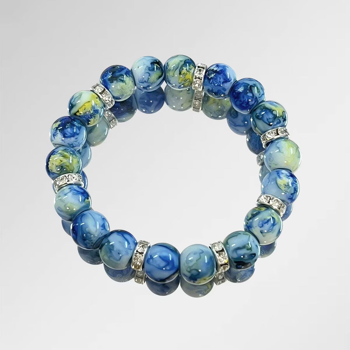 Wholesale Artificial Crystal Van Gogh Starry Night Beaded Bracelet Fashion Jewelry Accessory Gift