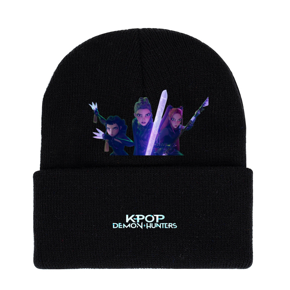 Wholesale kpop anime multicolor knitted beanie hat