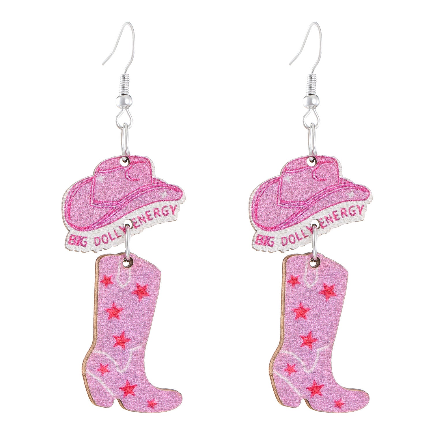 Wholesale Wooden Valentine' s Day Heart-shaped Earrings