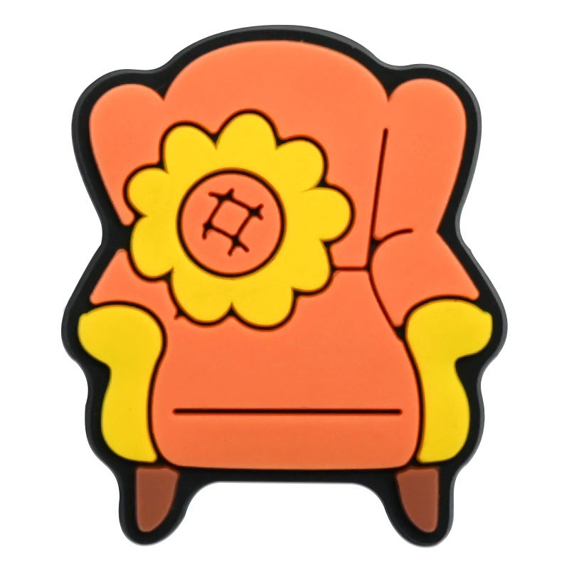 Wholesale   Random 100pcs Thanksgiving series PVC Soft Rubber Shoe Buckle Decoration