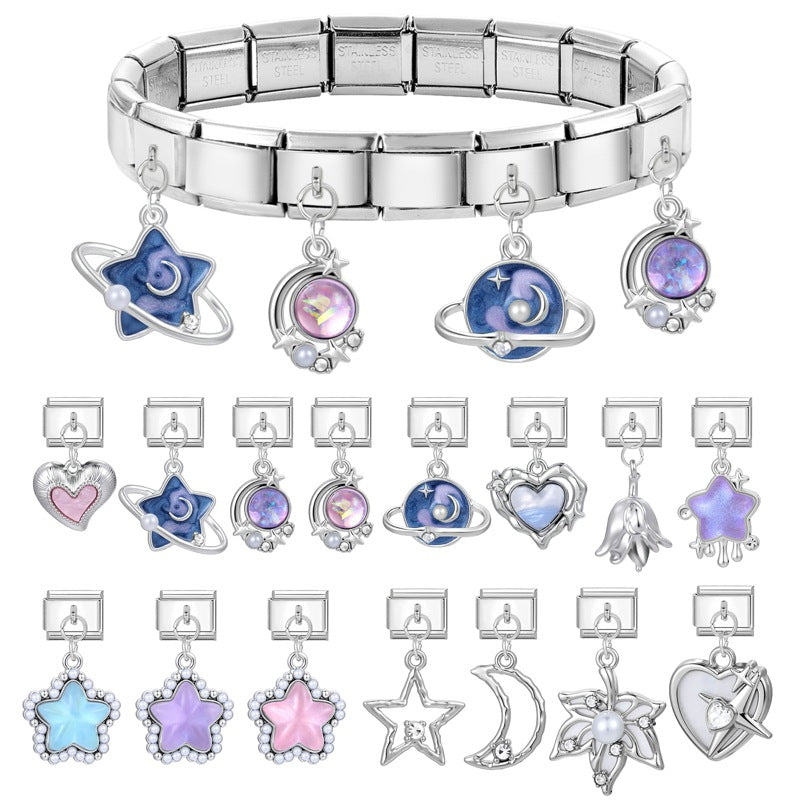Wholesale Italian Charm Bracelet 9mm DIY Splicing Creative Pendant Stainless Steel Composable Bracelet