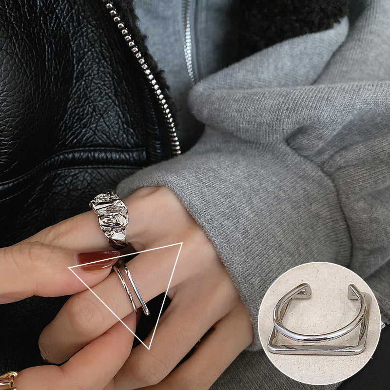 Wholesale S925 Silver Geometric Hollow Ring