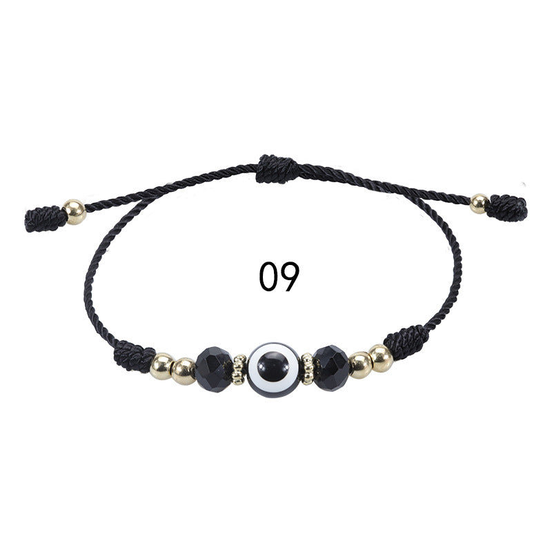 Wholesale Evil Eye Bracelet Crystal Beaded Bracelet Adjustable Braided Bracelet