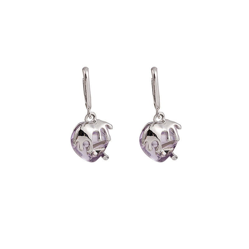 Wholesale Silver Needle Zircon Heart Earrings ACC-ES-MDD080