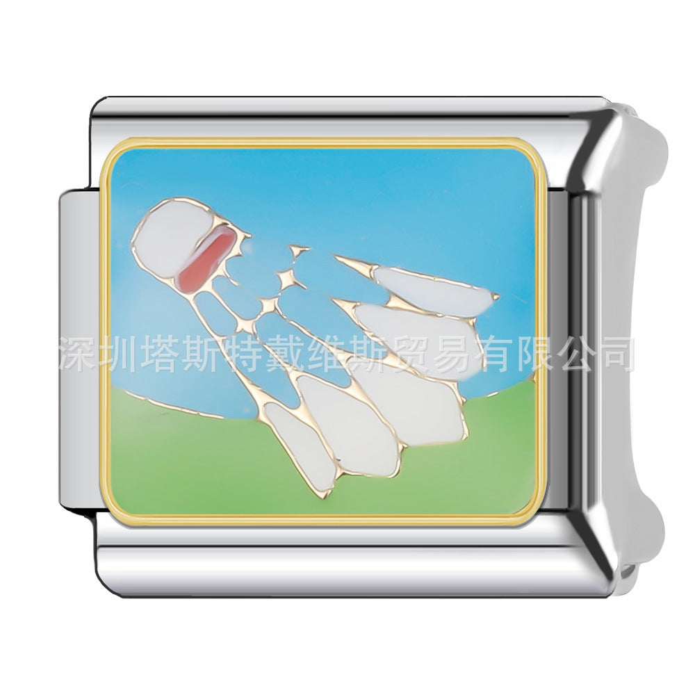 Wholesale 9mm Italian Charm Starter Bracelets DIY square Single Section Creative Stainless Steel Composable Bracelet