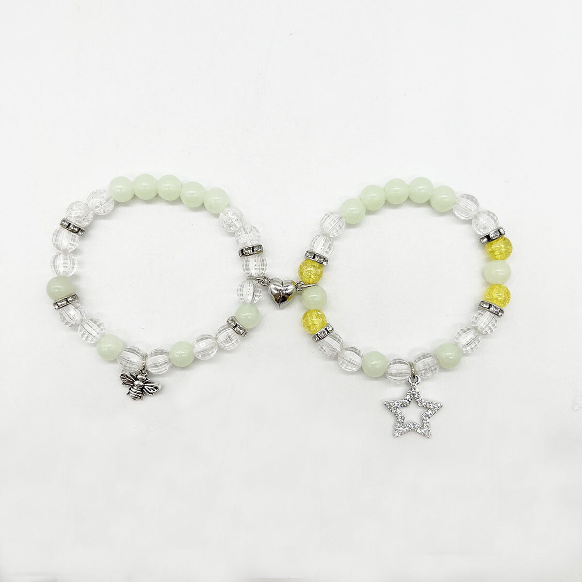 Wholesale Letter Beaded Love Heart Magnetic Elastic Bracelet ACC-BT-Nanh008