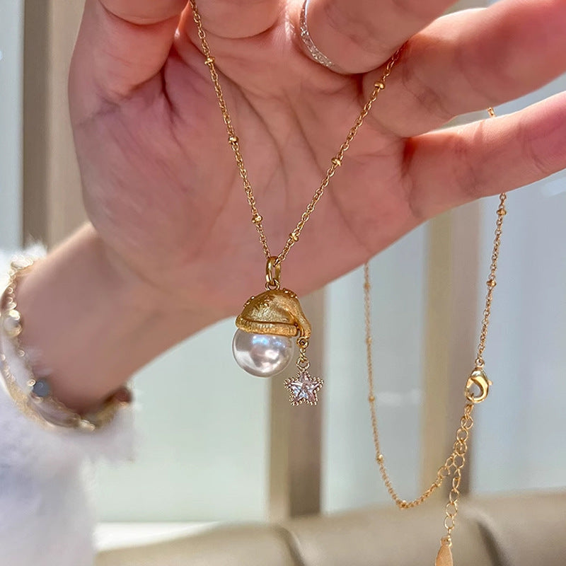 Wholesale New Year Brushed Christmas Hat Autumn and Winter Necklace