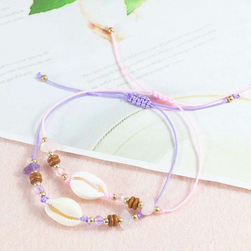 Wholesale  shell gravel bracelet ocean beach bracelet