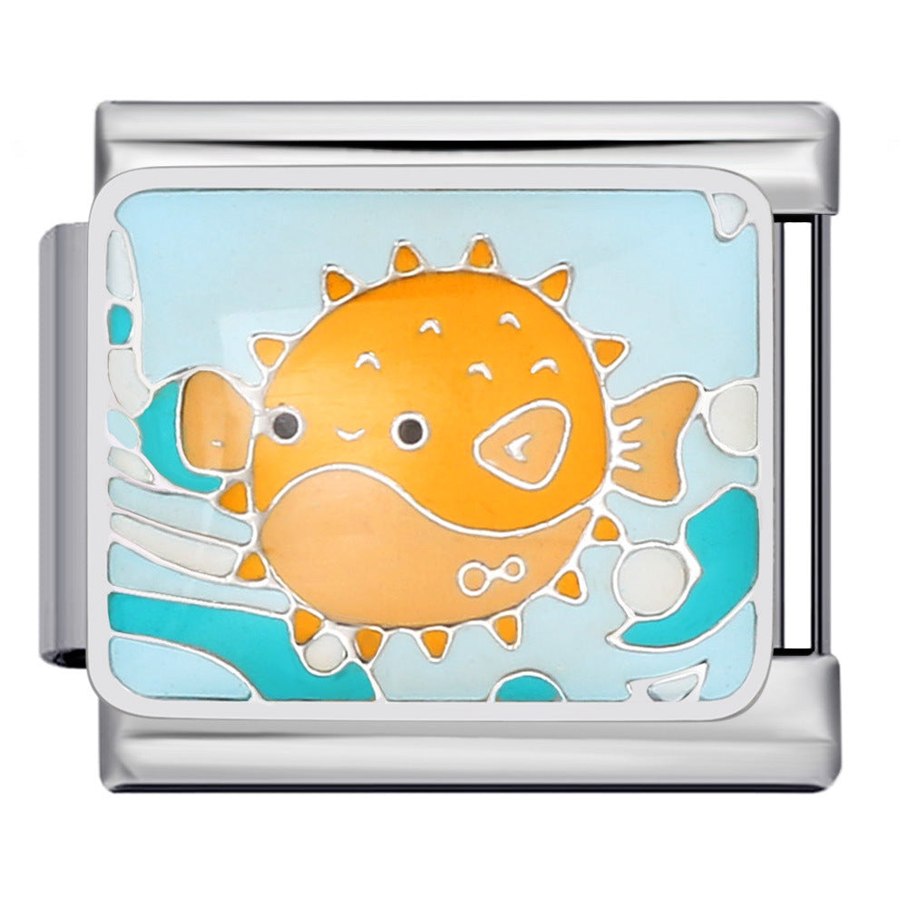 Wholesale Italian Charm Bracelet 9mm DIY Splicing Removable Marine Life Stainless Steel Composable Bracelet