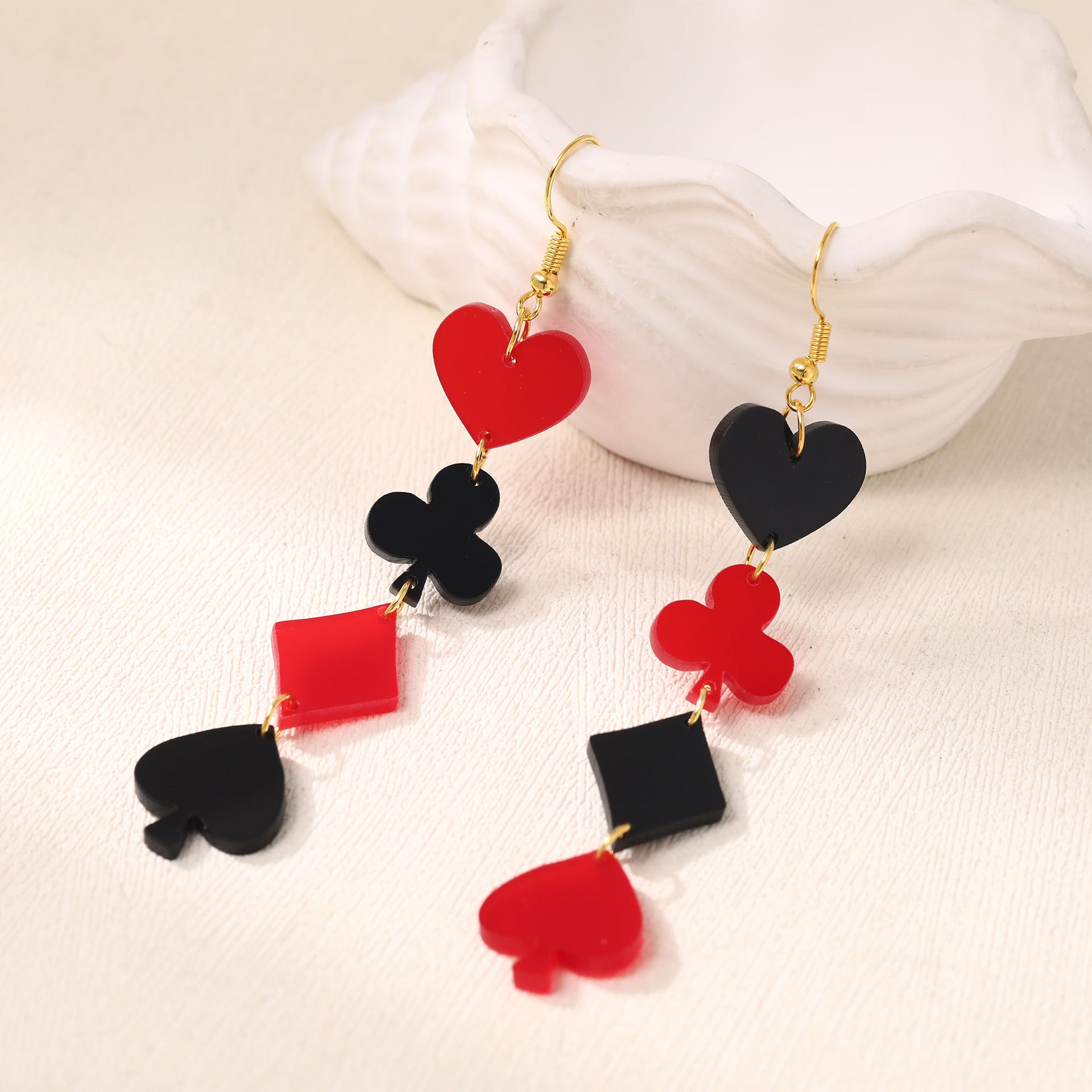 Wholesale Acrylic Earrings  Retro Spades Love Earrings