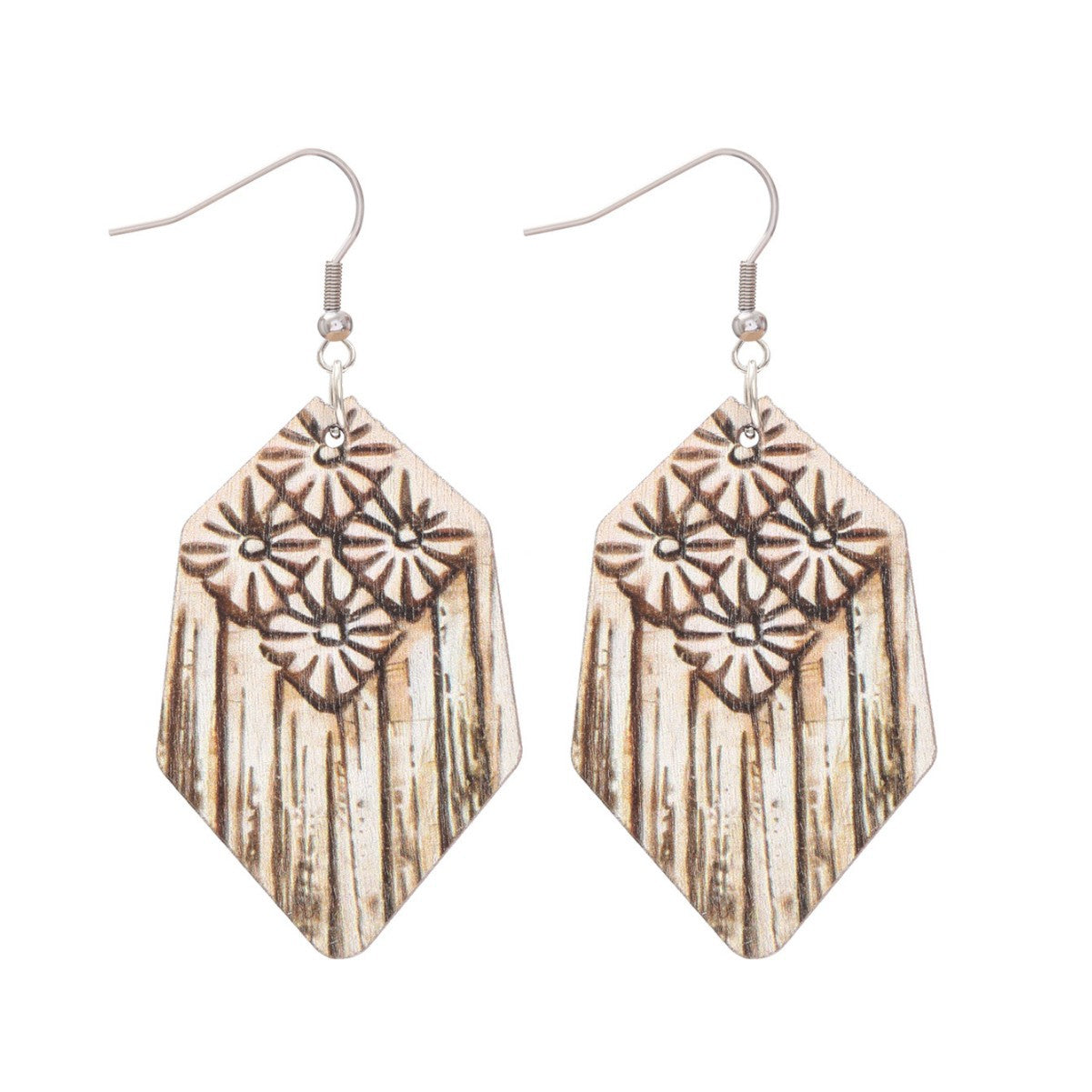 Wholesale Bohemian Vintage Sunflower Sunflower Hollow Wooden Earrings