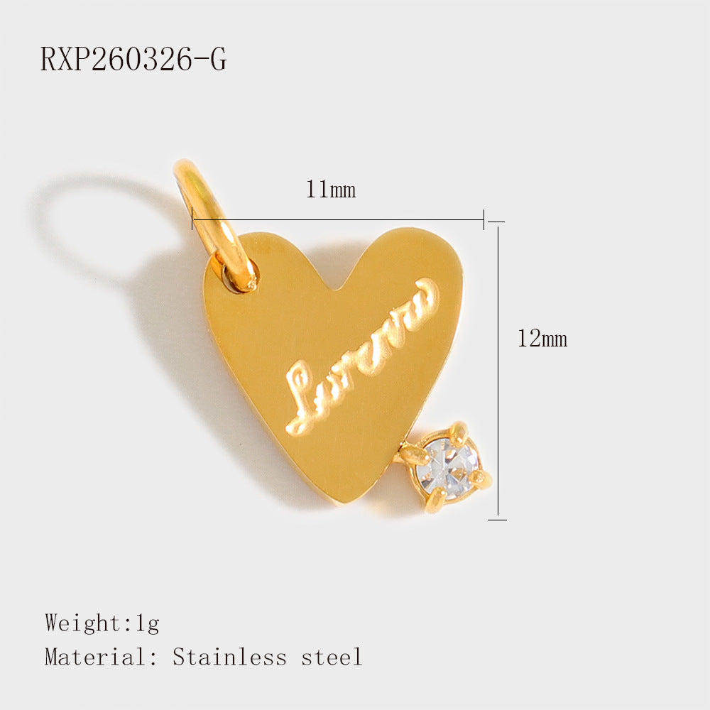Wholesale Stainless Steel Lucky Dice Four-Leaf Clover Pendant - Gold Electroplated DIY Fashion Accessory