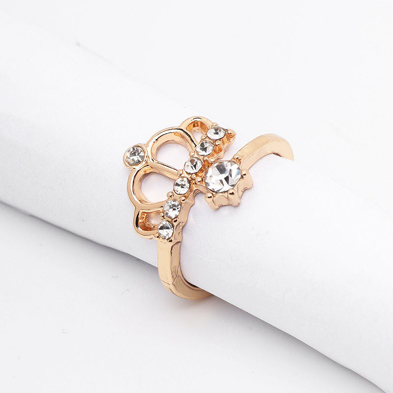 Wholesale Retro Glossy Plain Ring Bohemian Starfish Flower Open Ring