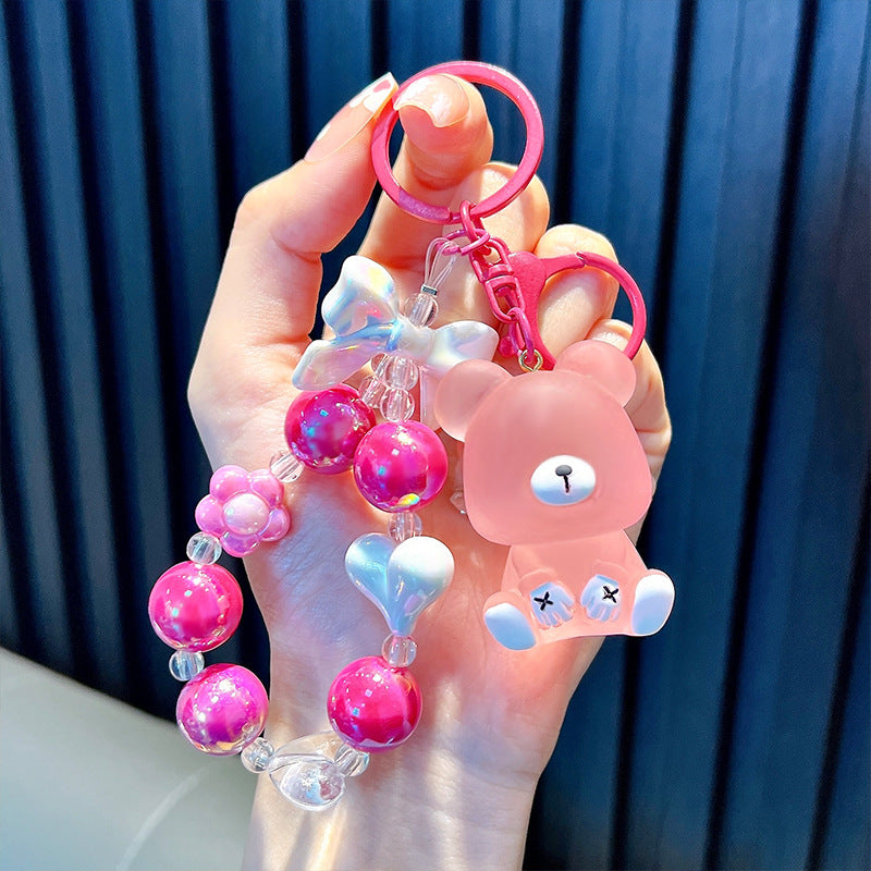 Wholesale Beaded Frosted Bear Keychains ACC-KC-WoAn010