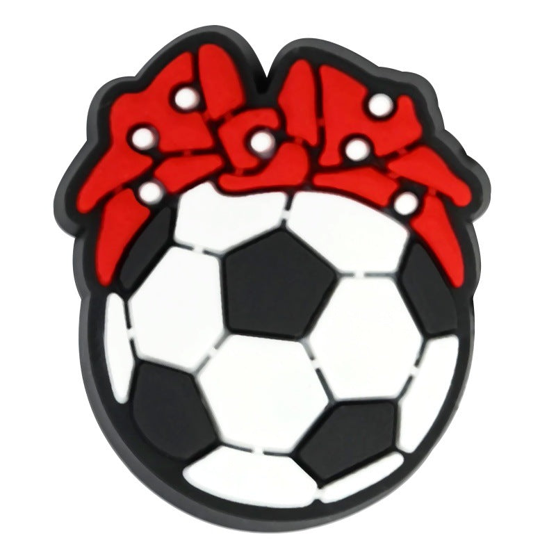 Wholesale Random 100pcs football series  PVC Soft Rubber Shoe Buckle Decoration