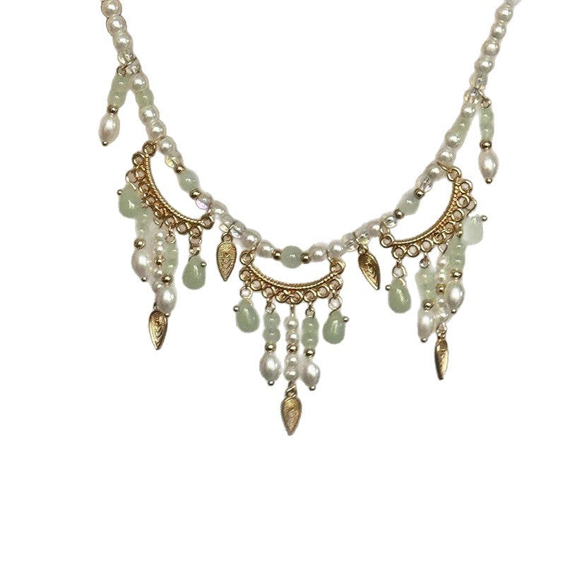 Wholesale  Green Tassel Pearl Necklace