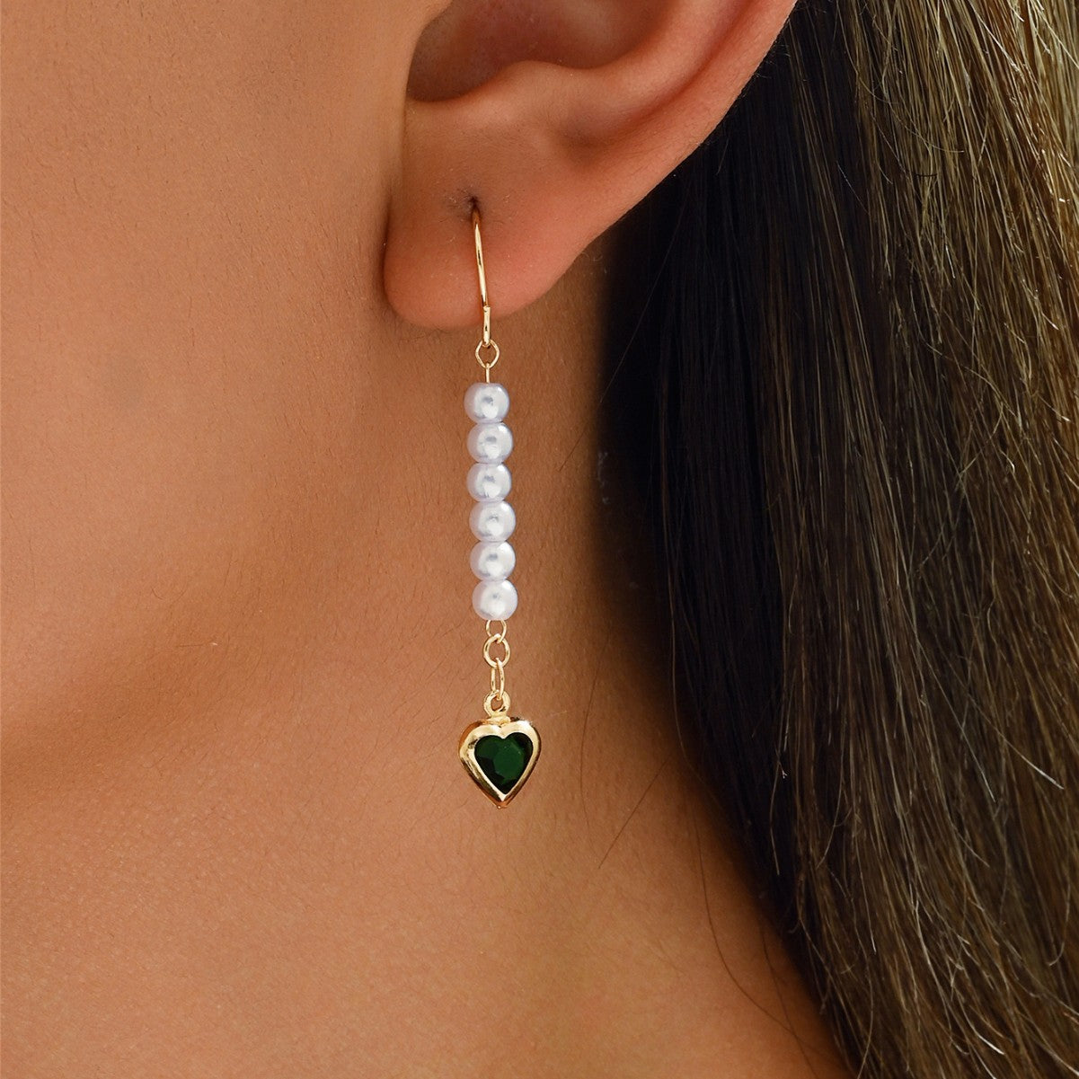 Wholesale  Cute Rice Beads Handmade Heart Earrings