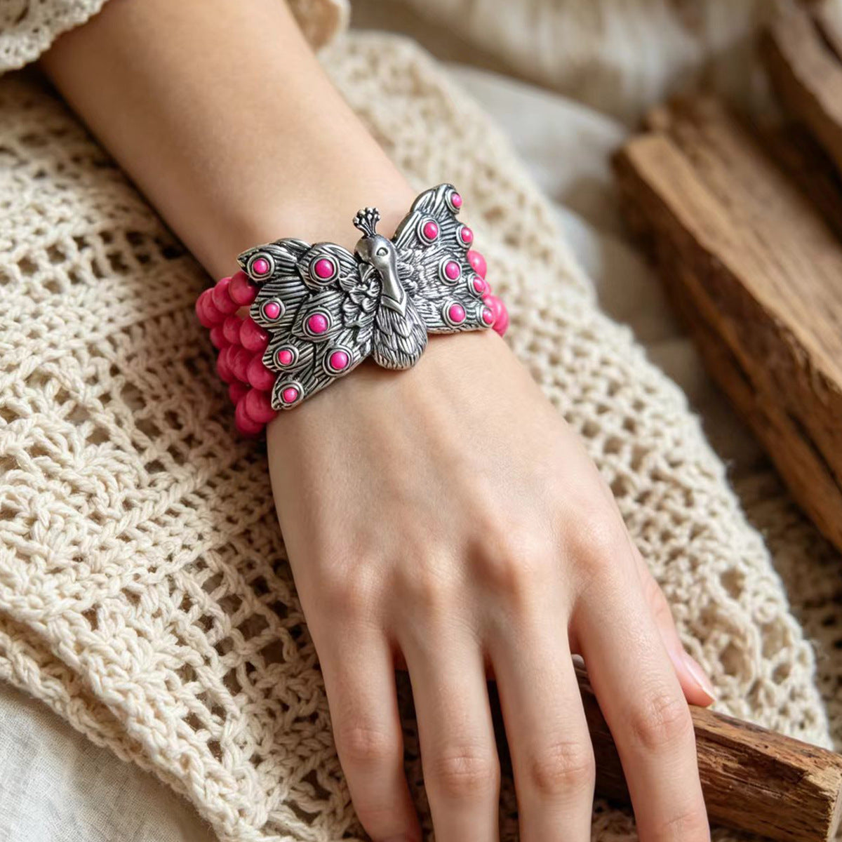 Wholesale Boho Multi Layer Cowgirl Bracelet With Peacock Bow Charm Chic Fashion Accessory For Casual Gift Giving