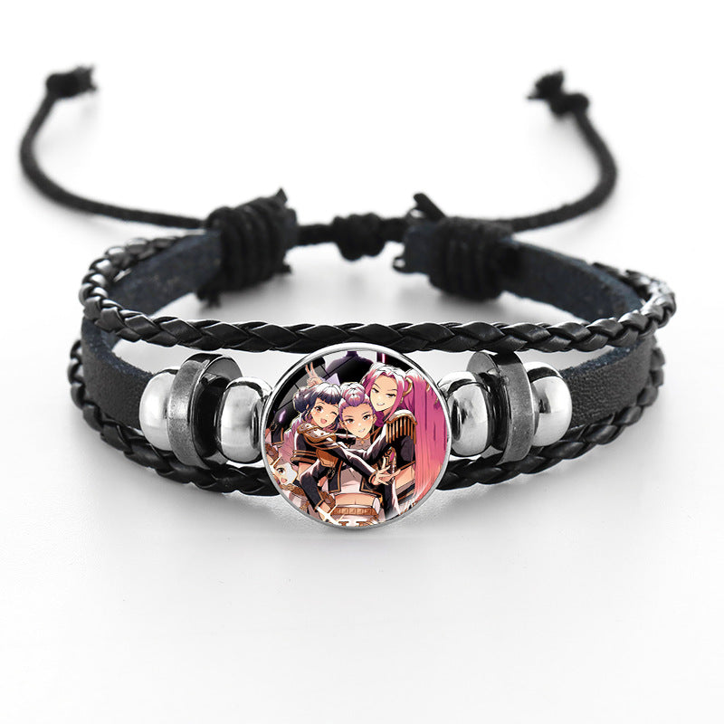 Wholesale Demon Hunter Bracelet Time Gem Bracelet Men and Women All-match Braided Black Bracelet kpop