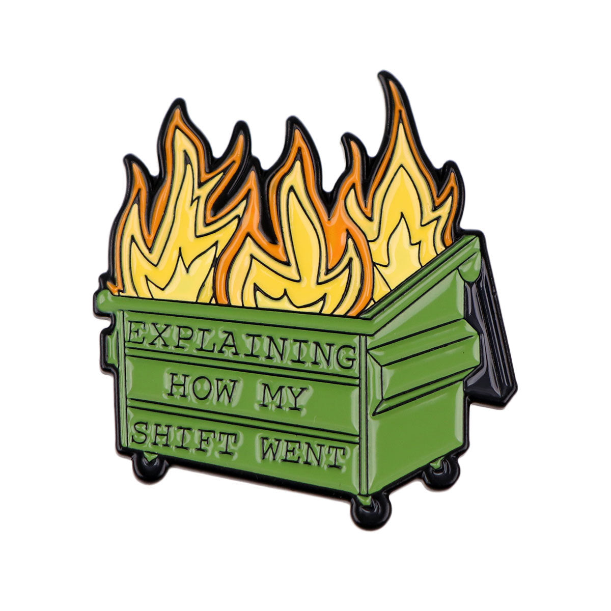 Wholesale Trash Can English Lettering Quote Brooch Badge