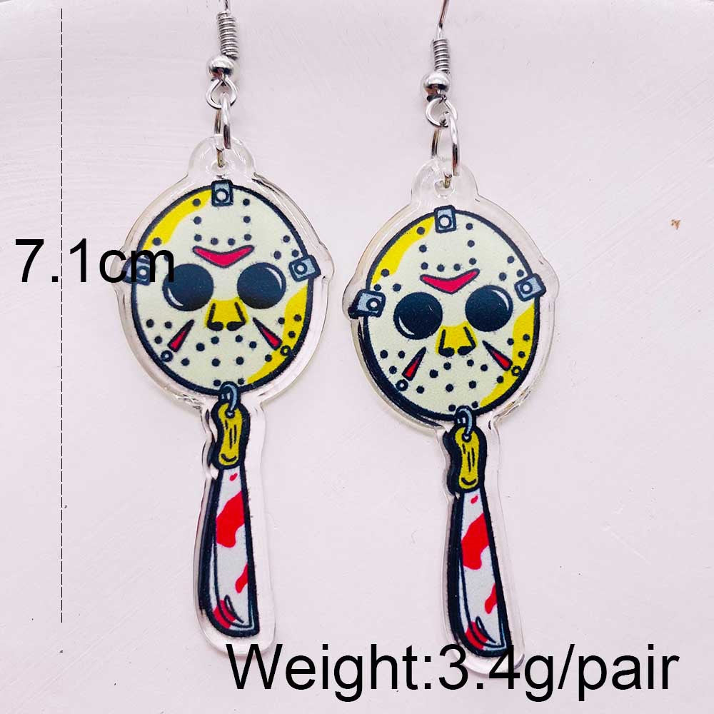 Wholesale Halloween  Acrylic Ear Skull  Earrings
